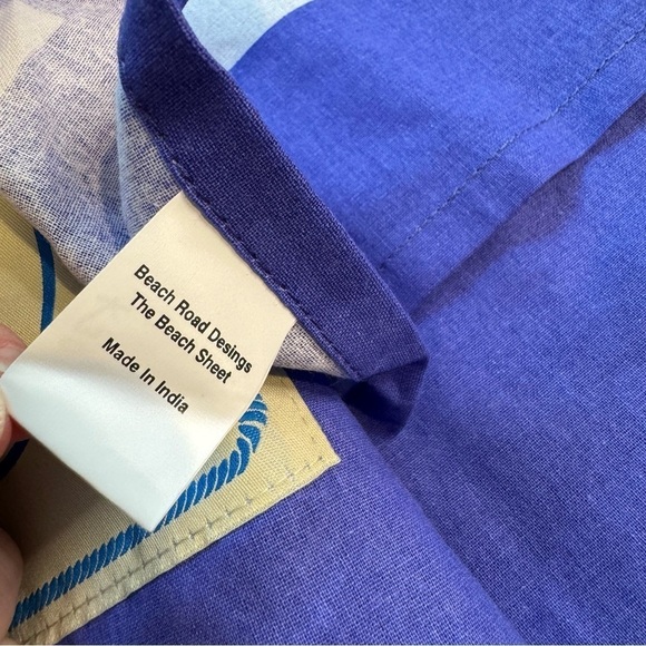 New Beach Road the Blanket Sheet Seashells Starfish Purple White 6’x6’ - Picture 5 of 7